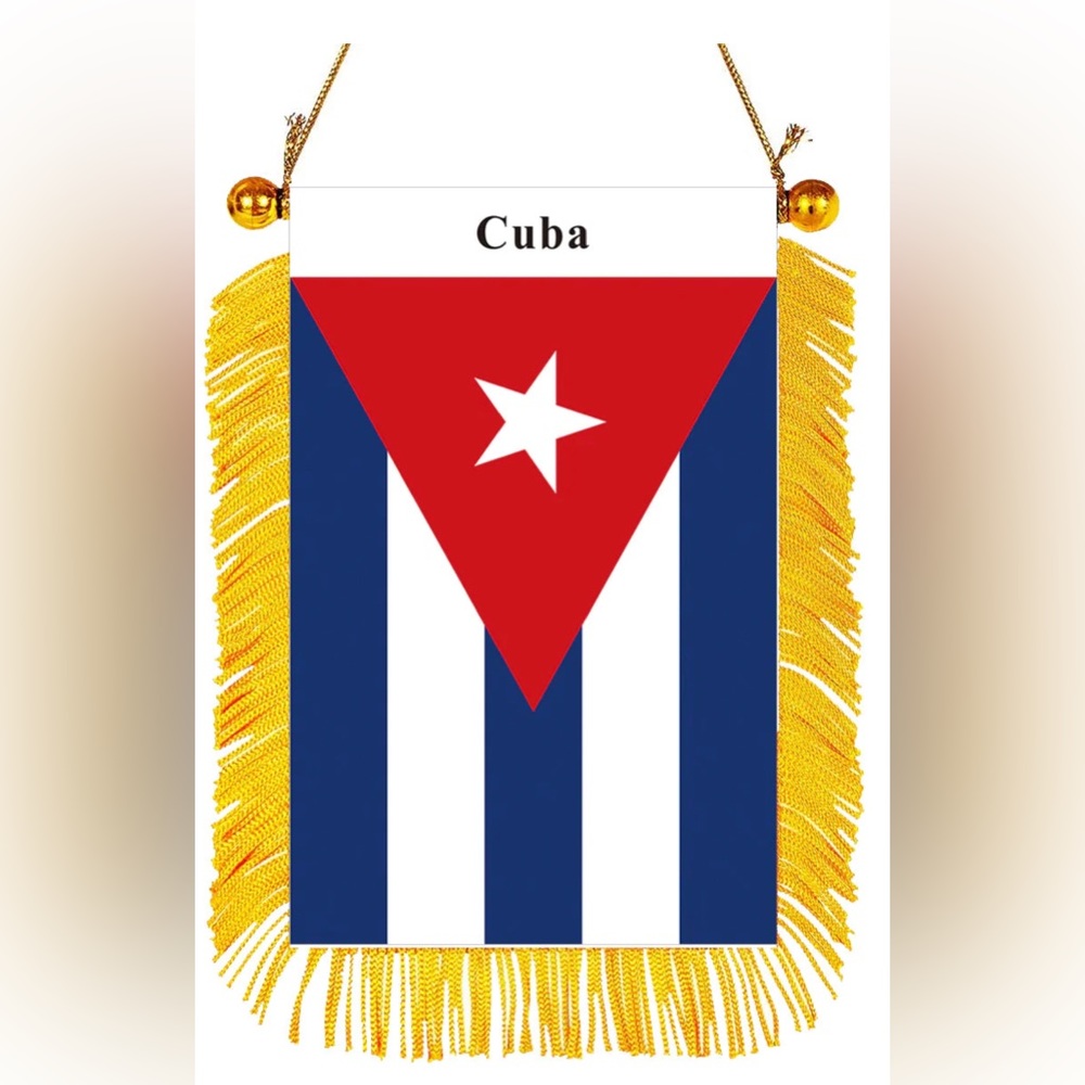 Cuba rearview mirror flag